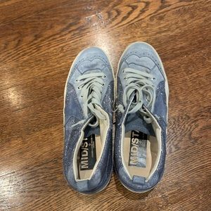 Women’s GOLDEN GOOSE denim blue glitter midstar